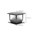 Solar Outdoor Black Metal Glass Square Post Cap Light for Garden Yard