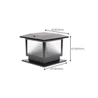 Solar Outdoor Black Metal Glass Square Post Cap Light for Garden Yard