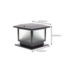 Solar Outdoor Black Metal Glass Square Post Cap Light for Garden Yard