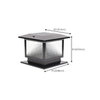 Solar Outdoor Black Metal Glass Square Post Cap Light for Garden Yard