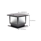 Solar Outdoor Black Metal Glass Square Post Cap Light for Garden Yard