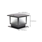 Solar Outdoor Black Metal Glass Square Post Cap Light for Garden Yard