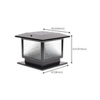 Solar Outdoor Black Metal Glass Square Post Cap Light for Garden Yard