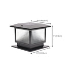 Solar Outdoor Black Metal Glass Square Post Cap Light for Garden Yard