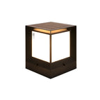 Waterproof Solar Black Metal Cube Outdoor Post Lights