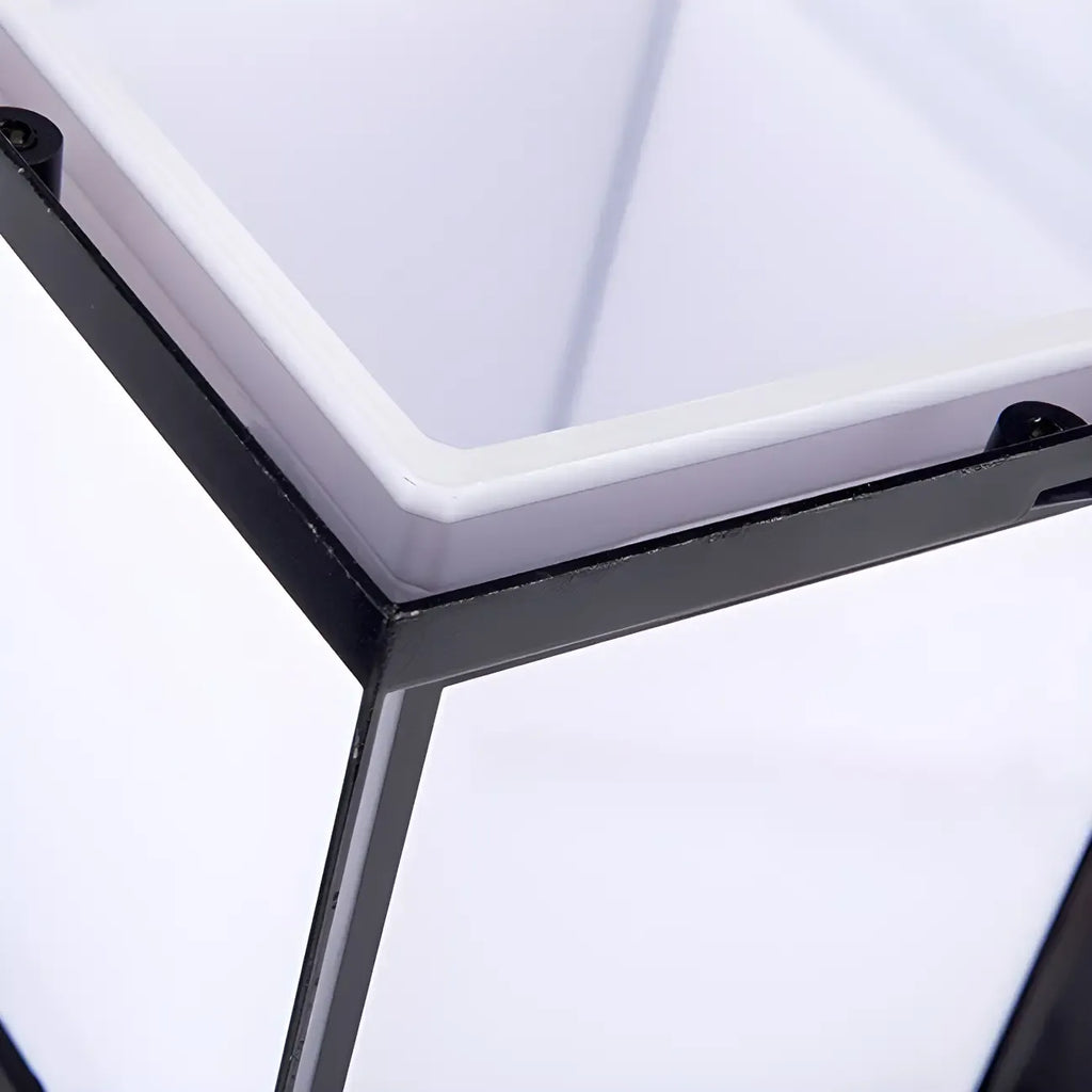 Waterproof Solar Black Metal Cube Outdoor Post Lights