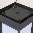 Waterproof Solar Black Metal Cube Outdoor Post Lights