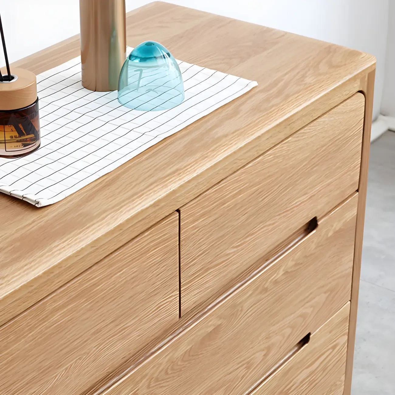 Traditional Natural Solid Wooden Double Dressers with Drawers