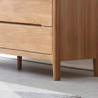 Traditional Natural Solid Wooden Double Dressers with Drawers