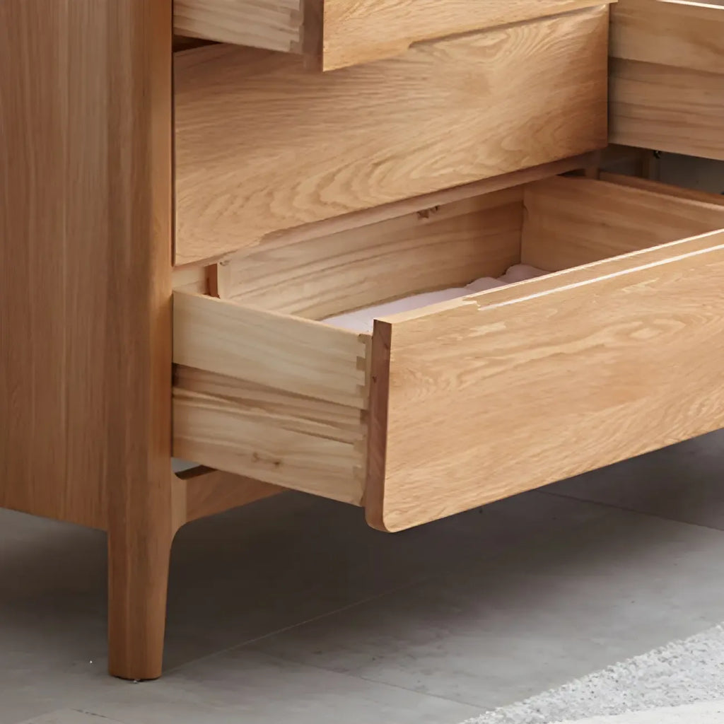 Traditional Natural Solid Wooden Double Dressers with Drawers