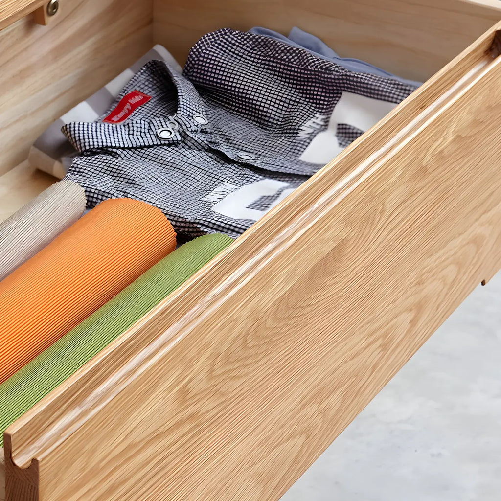 Traditional Natural Solid Wooden Double Dressers with Drawers