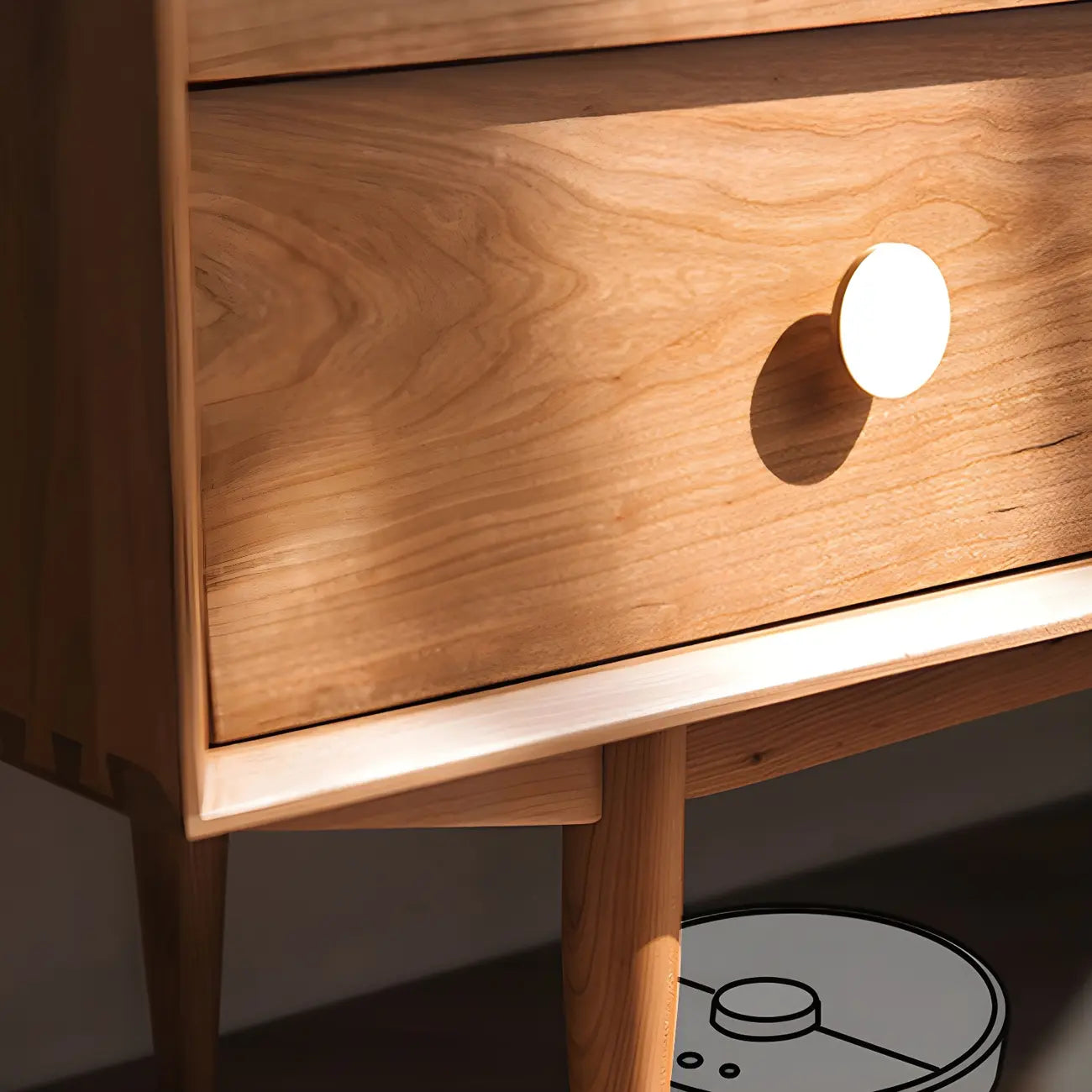 Contemporary Extra Wide Brown Pine Wood 9-Drawer Dresser