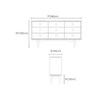 Contemporary Extra Wide Brown Pine Wood 9-Drawer Dresser