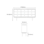 Contemporary Extra Wide Brown Pine Wood 9-Drawer Dresser