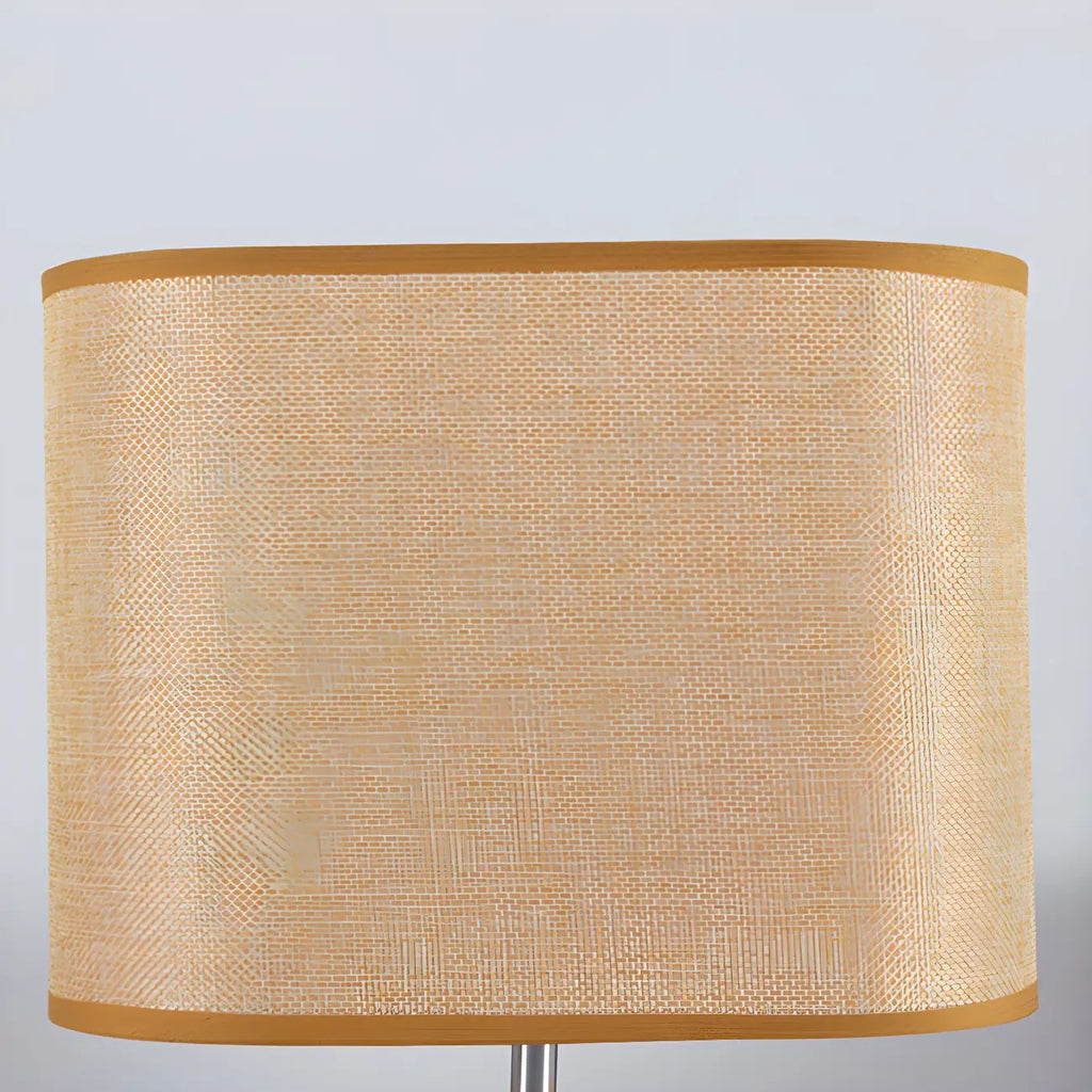 Bedside Wood LED Plug In Table Lamp in Fabric Shade