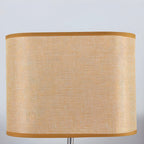 Bedside Wood LED Plug In Table Lamp in Fabric Shade
