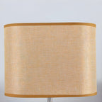 Bedside Wood LED Plug In Table Lamp in Fabric Shade