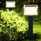 Clear Geometric 3 Color Light Solar Outdoor Post Lights