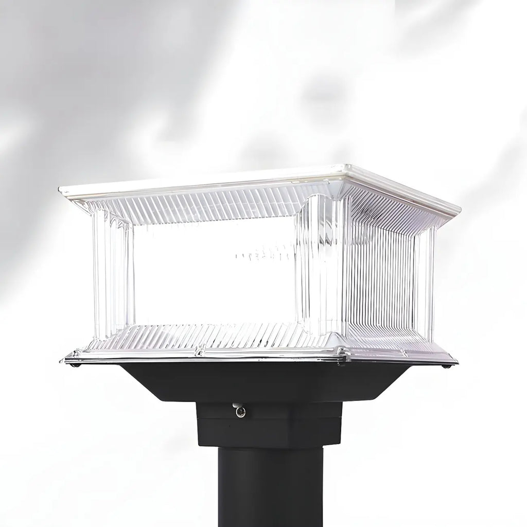 Clear Geometric 3 Color Light Solar Outdoor Post Lights