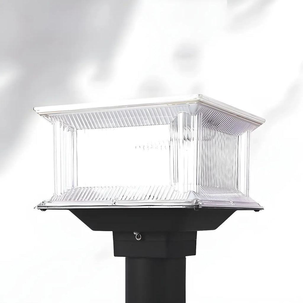 Clear Geometric 3 Color Light Solar Outdoor Post Lights