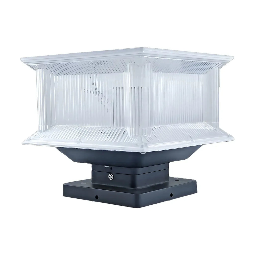 Clear Geometric 3 Color Light Solar Outdoor Post Lights