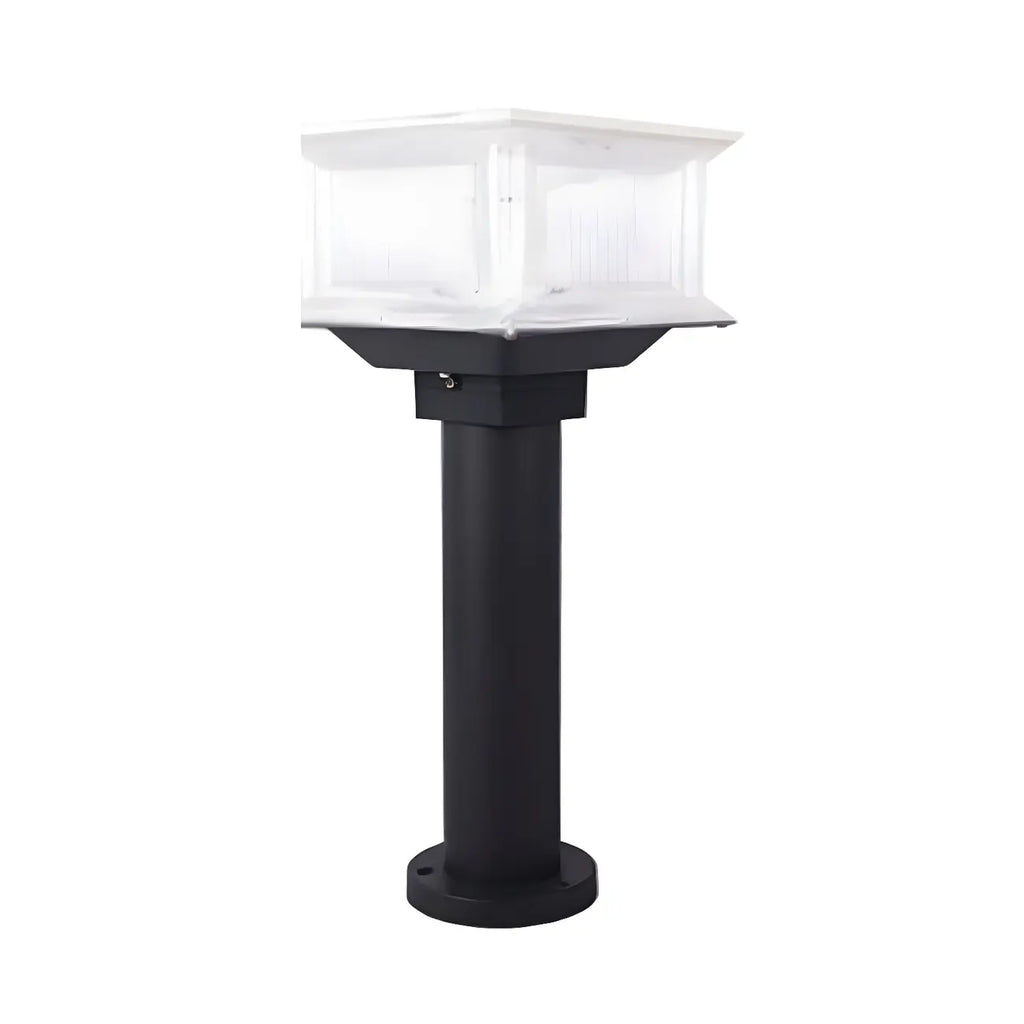 Clear Geometric 3 Color Light Solar Outdoor Post Lights