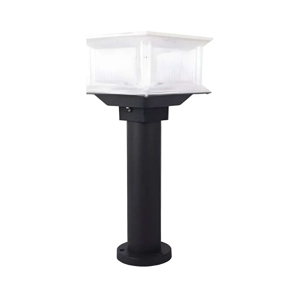 Clear Geometric 3 Color Light Solar Outdoor Post Lights