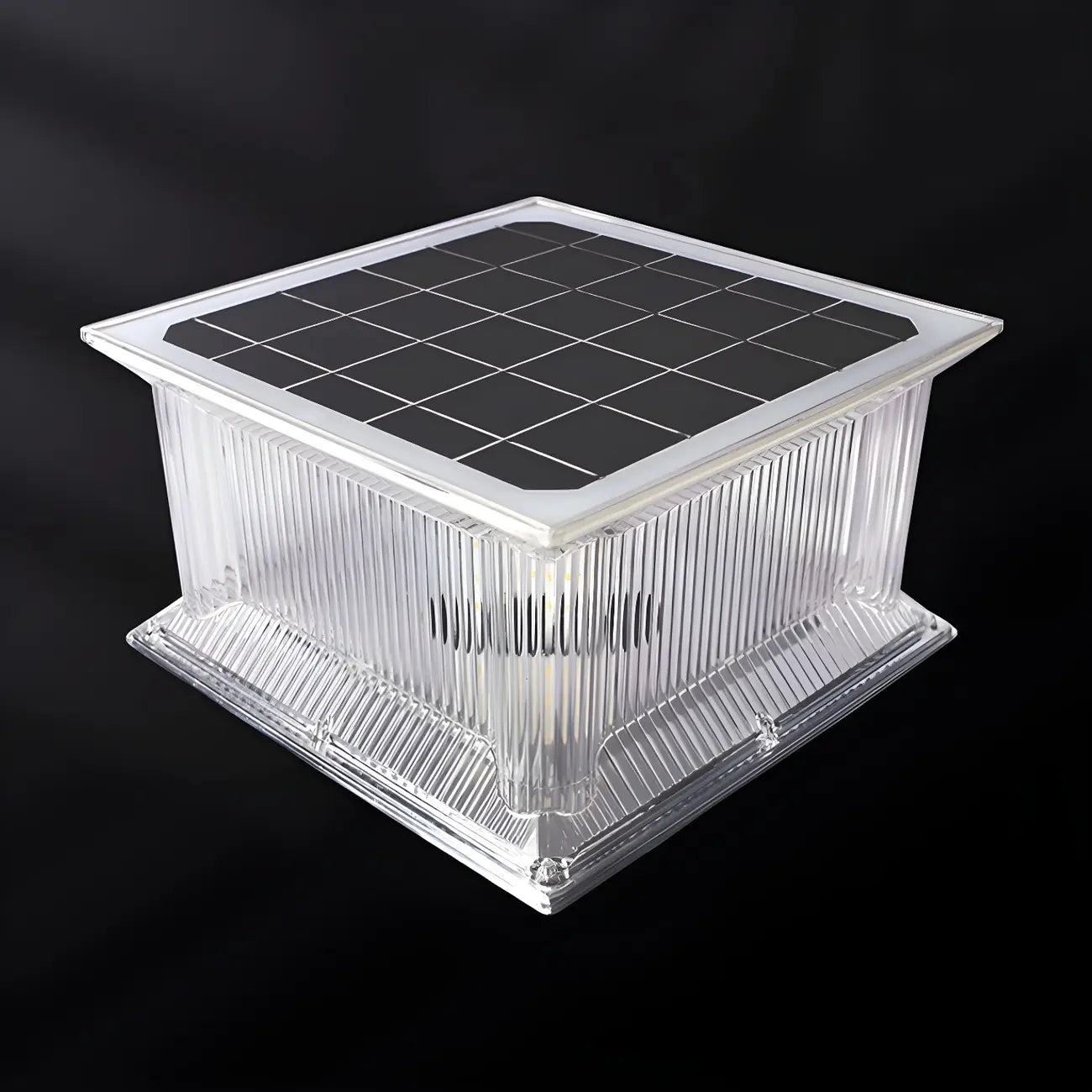 Clear Geometric 3 Color Light Solar Outdoor Post Lights