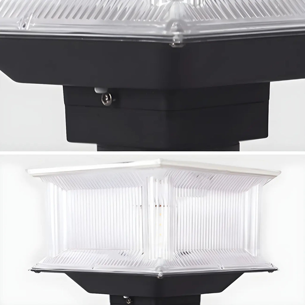Clear Geometric 3 Color Light Solar Outdoor Post Lights