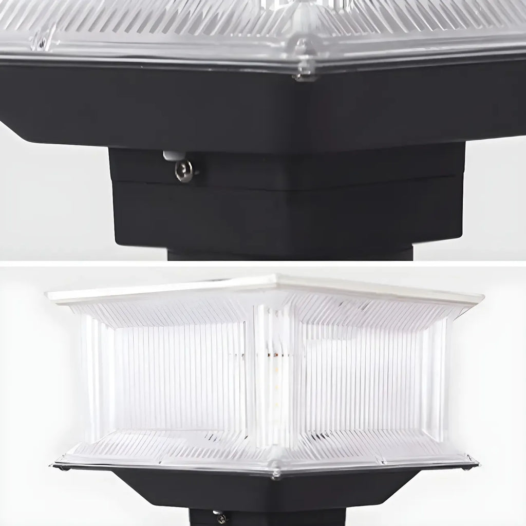 Clear Geometric 3 Color Light Solar Outdoor Post Lights