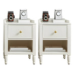 Narrow Bedroom Tip Resistant White Wood Nightstand