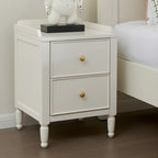 Narrow Bedroom Tip Resistant White Wood Nightstand