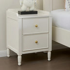 Narrow Bedroom Tip Resistant White Wood Nightstand