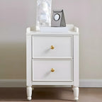 Narrow Bedroom Tip Resistant White Wood Nightstand