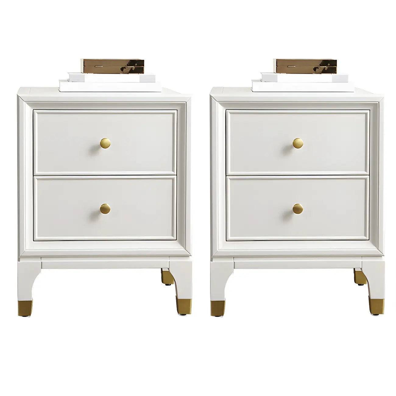 Narrow Bedroom Tip Resistant White Wood Nightstand