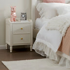 Narrow Bedroom Tip Resistant White Wood Nightstand