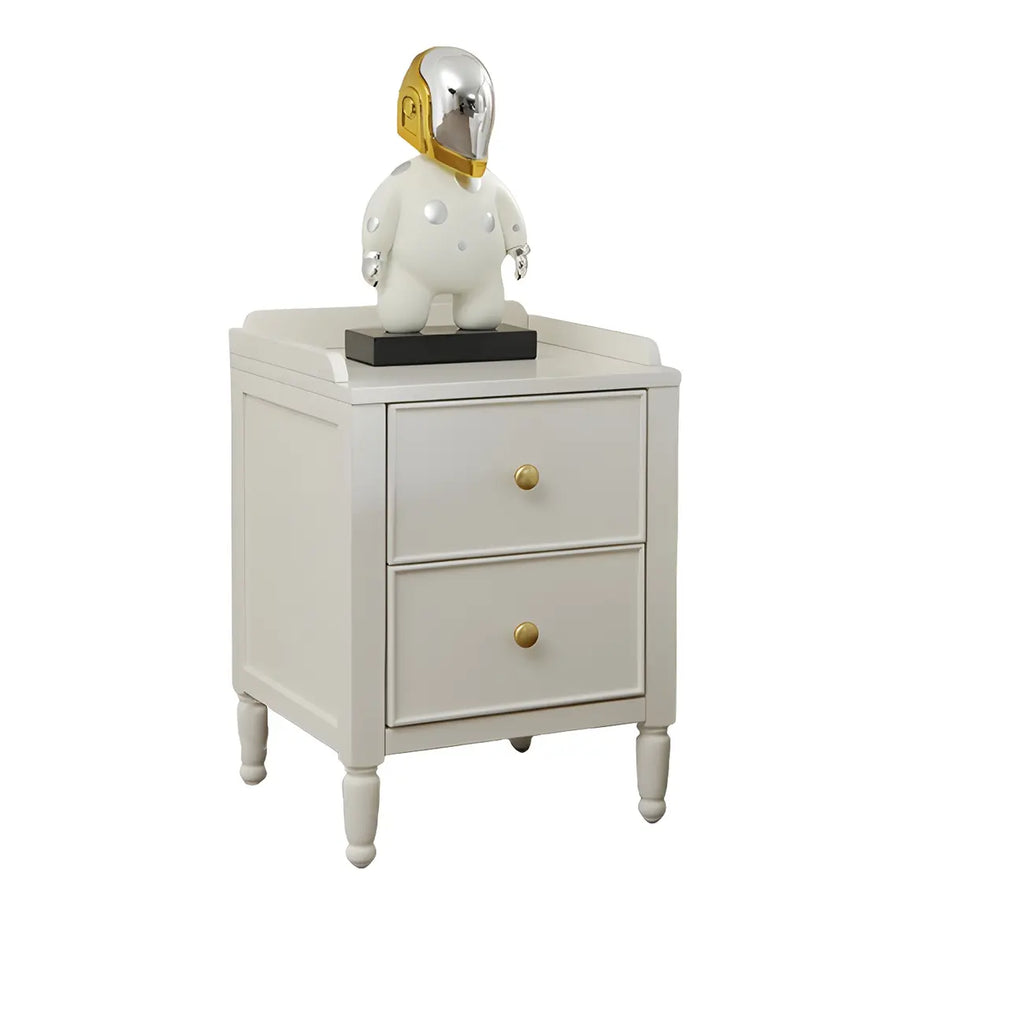 Narrow Bedroom Tip Resistant White Wood Nightstand