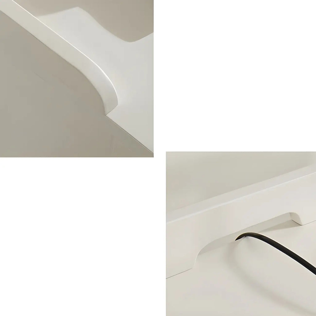 Narrow Bedroom Tip Resistant White Wood Nightstand