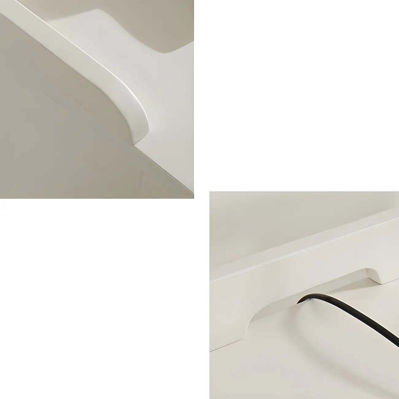 Narrow Bedroom Tip Resistant White Wood Nightstand
