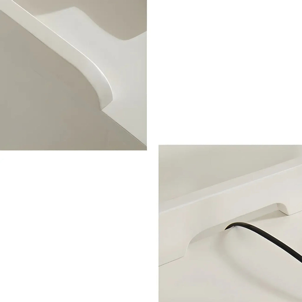 Narrow Bedroom Tip Resistant White Wood Nightstand