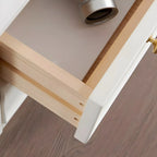 Narrow Bedroom Tip Resistant White Wood Nightstand