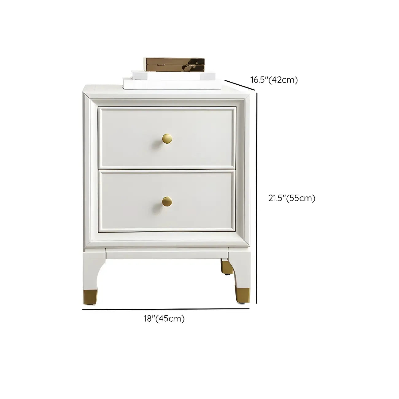 Narrow Bedroom Tip Resistant White Wood Nightstand