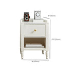 Narrow Bedroom Tip Resistant White Wood Nightstand