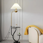 Contemporary Black Floor Lamp with Shelves for Living Room