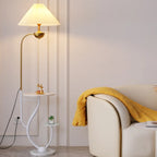 Contemporary Black Floor Lamp with Shelves for Living Room