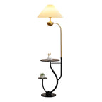 Contemporary Black Floor Lamp with Shelves for Living Room