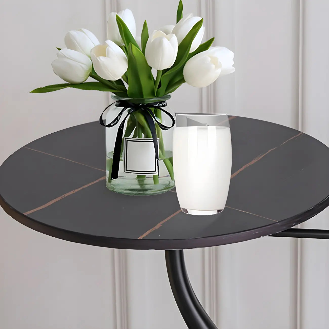 Contemporary Black Floor Lamp with Shelves for Living Room