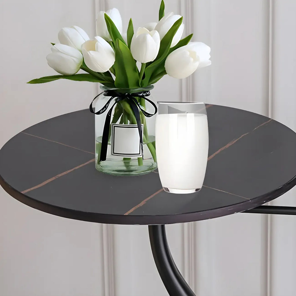 Contemporary Black Floor Lamp with Shelves for Living Room