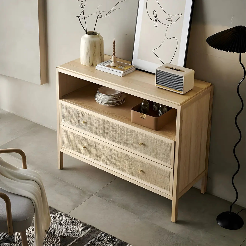 Tropical Natural Wooden Bachelor Chests with Drawers