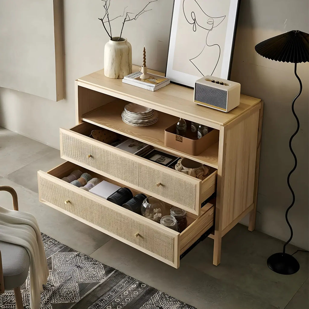 Tropical Natural Wooden Bachelor Chests with Drawers